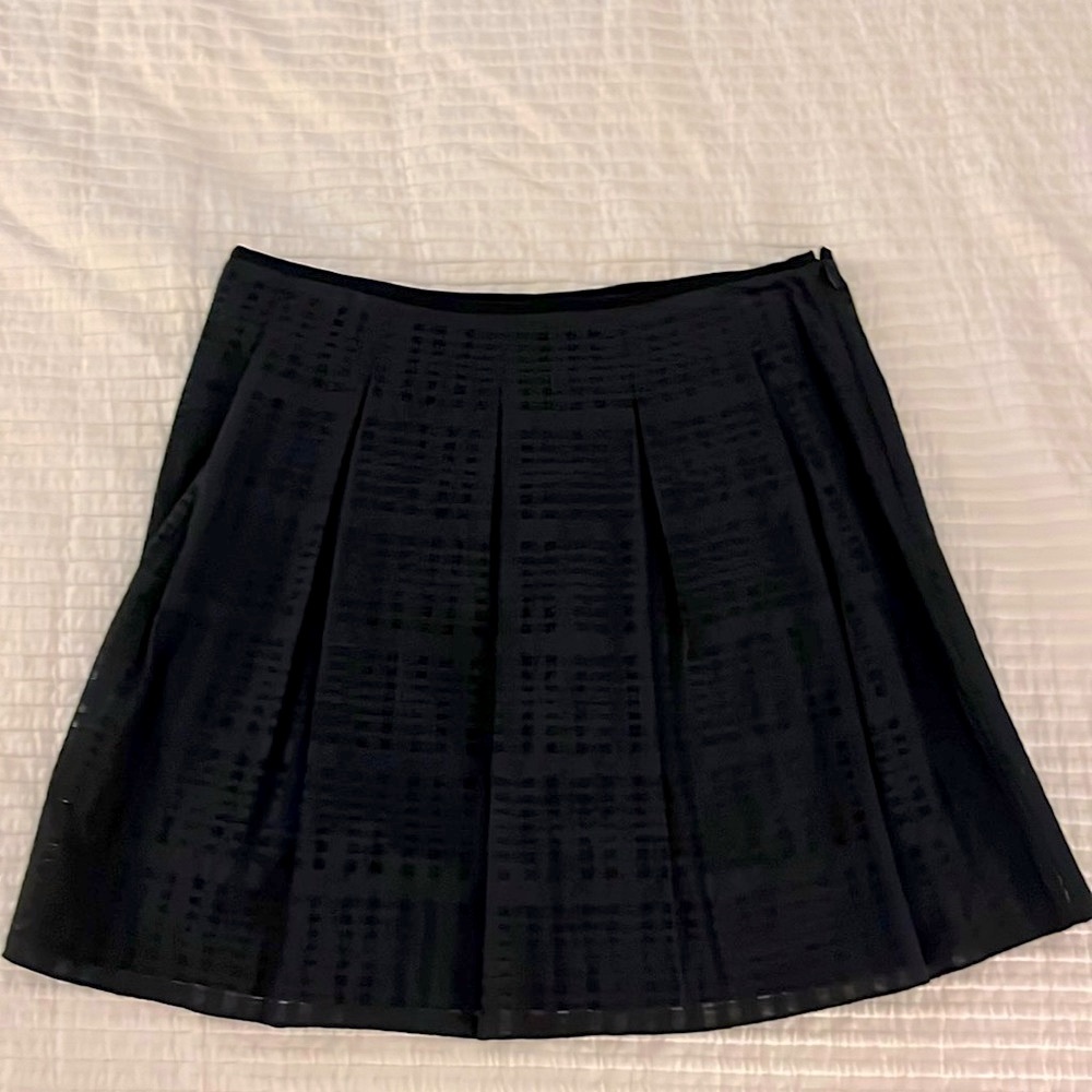 Vince black windowpane pattern skirt